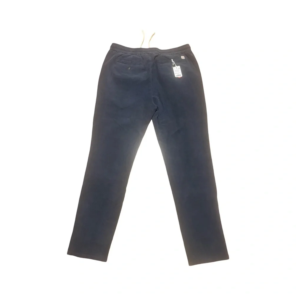 Marine Layer Men's Ash Navy Corduroy Drawstring Slim Straight Fit Pants XLarge - Picture 3 of 8